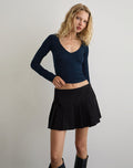Image of Faye Long Sleeve Top in Navy