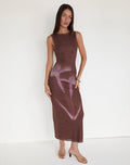 Image of Fayola Maxi Dress in Blurred Floral Print Brown