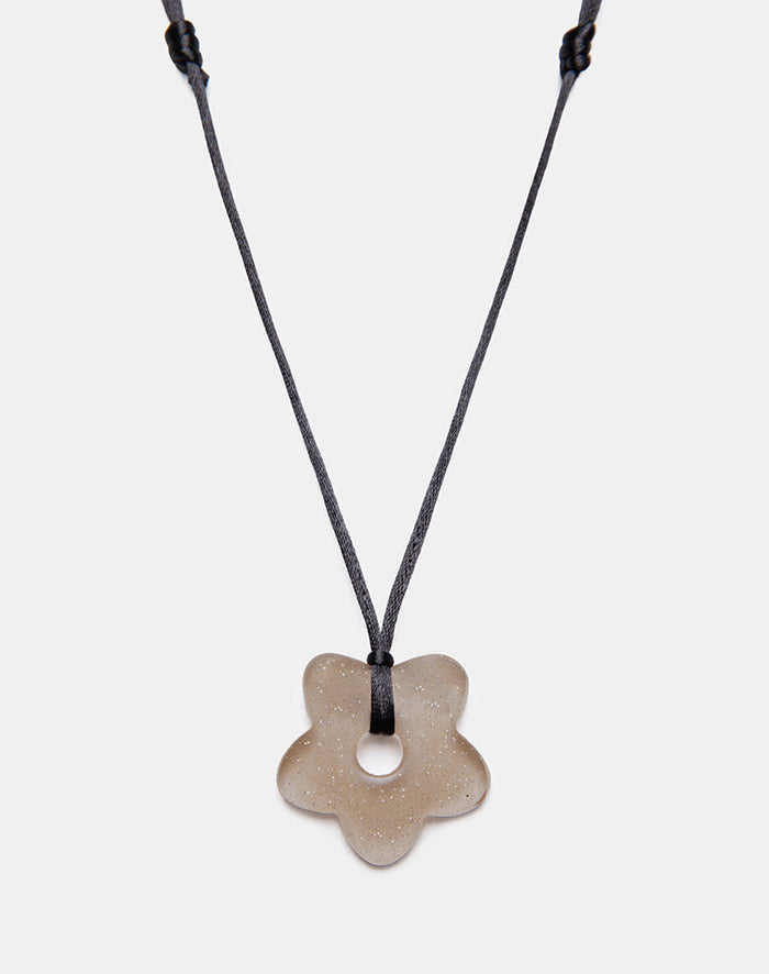 Image of Flower Necklace in Resin Brown
