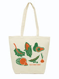 FM Green Veggies Tote Bag featuring colorful illustrations of vegetables with a Dallas Farmer's Market theme, perfect for a sassy shopping accessory. A great Texas themed gift and souvenir from Texas, reflecting local culture and style, ideal for anyone looking for Texas Made Gifts or unique Texan gifts.