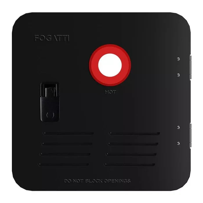 Fogatti RV Tankless Water Heater Door FSBD-1515/BLACK - Front View 15x15 6 Gallon Black | United RV Parts