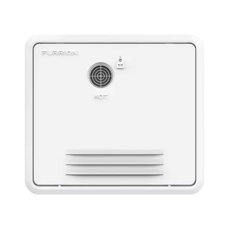 Furrion White RV Water Heater Door FWH41EA-PS-AM - Front View, Fits Atwood 4 & 6 Gallon | United RV Parts