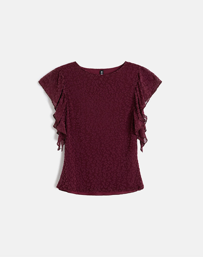 Image of Harsya Top in Flock Mini Leopard Plum