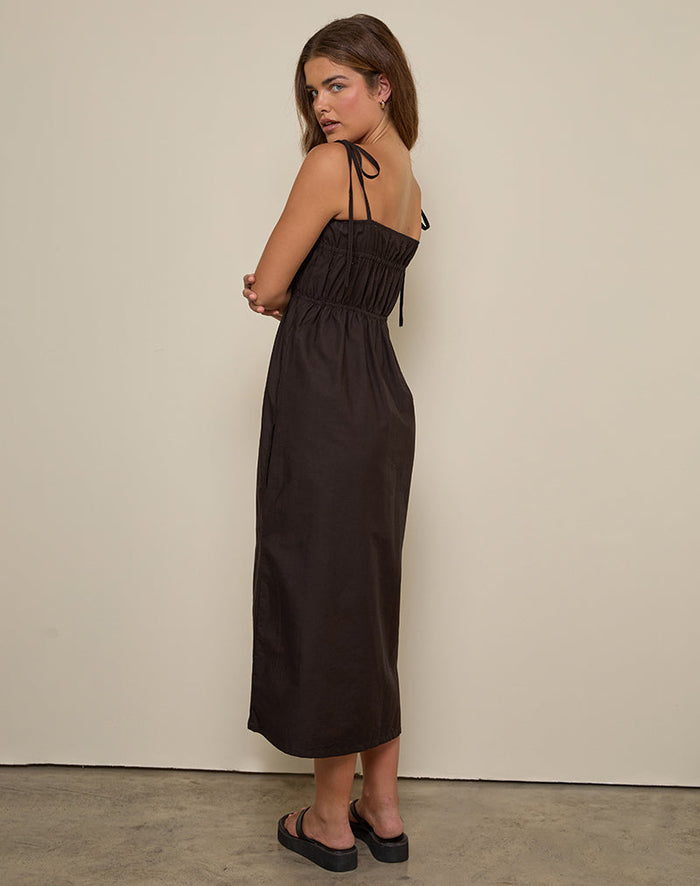 Image of Haruko Midi Dress in Bitter Chocolate