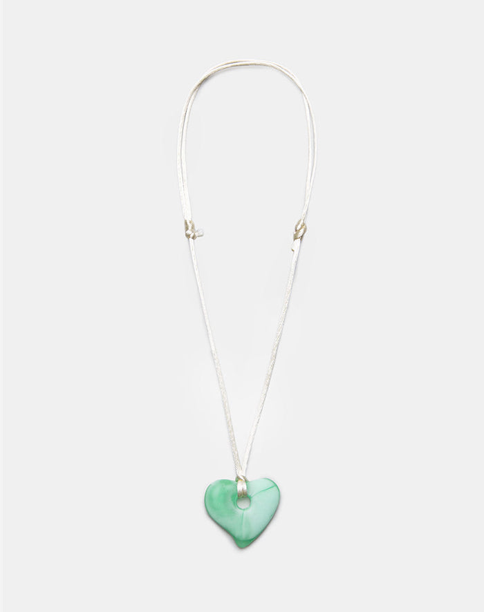 Image of Heart Necklace in Resin Green