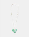 Image of Heart Necklace in Resin Green