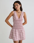 Image of Hevoria Mini Dress in Basic Tartan Pink