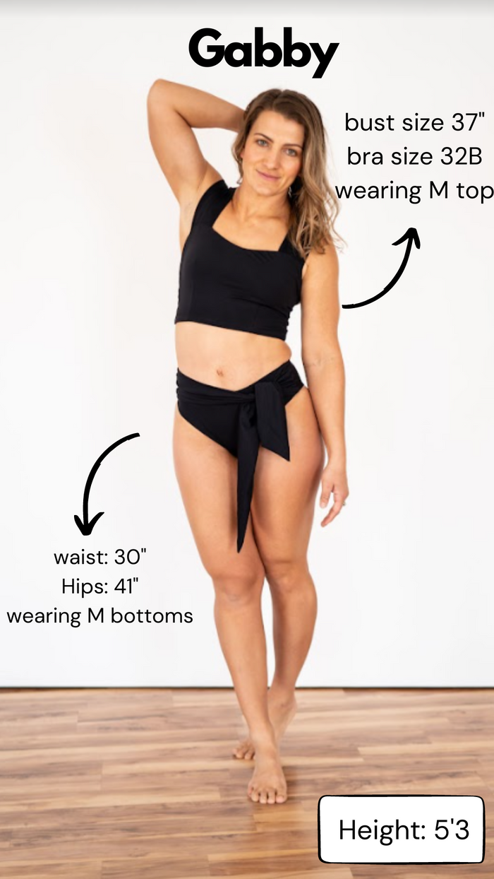 High Tied French Cut Bikini Bottoms - BLACK