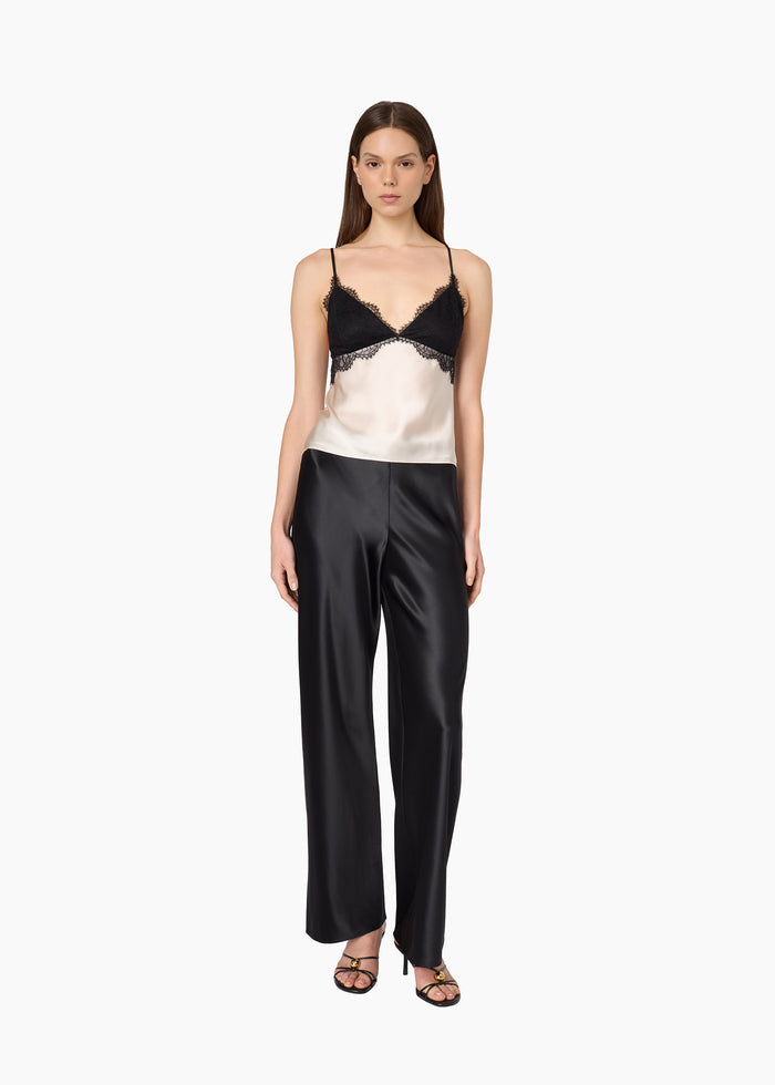 Hilda Silk Camisole Oat/Black