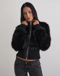 Image of Homari Shaggy Faux Fur Jacket in Black