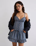 Image of Isamu Top in Medium Tartan Blue