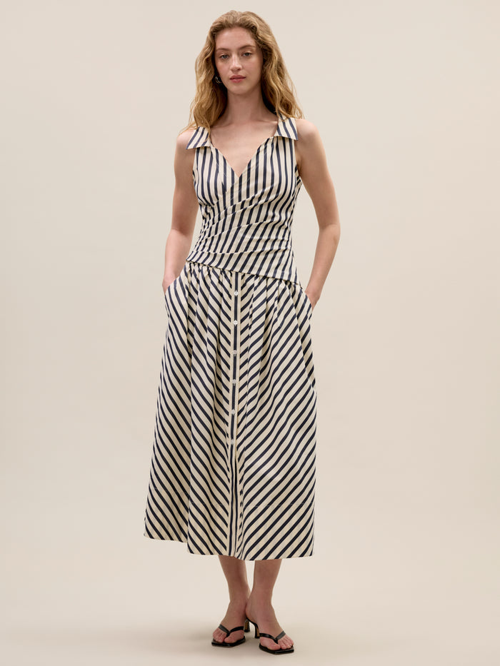 Isla Stripe Poplin Dress