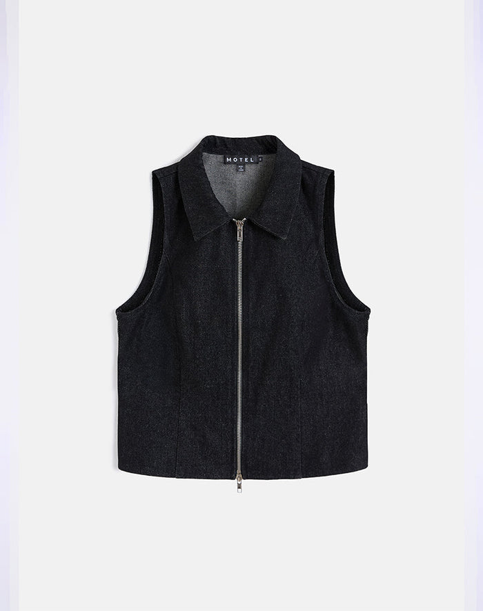 Image of Janae Vest in Denim Black Wash