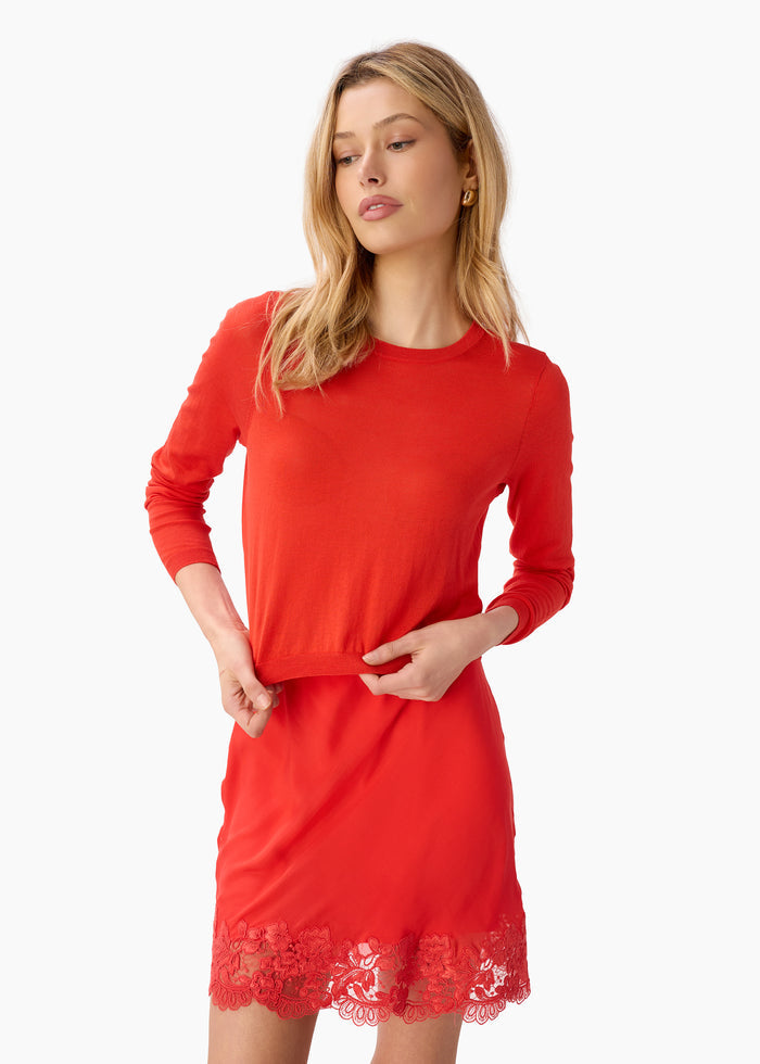 Jaye Cropped Knit Top Goji