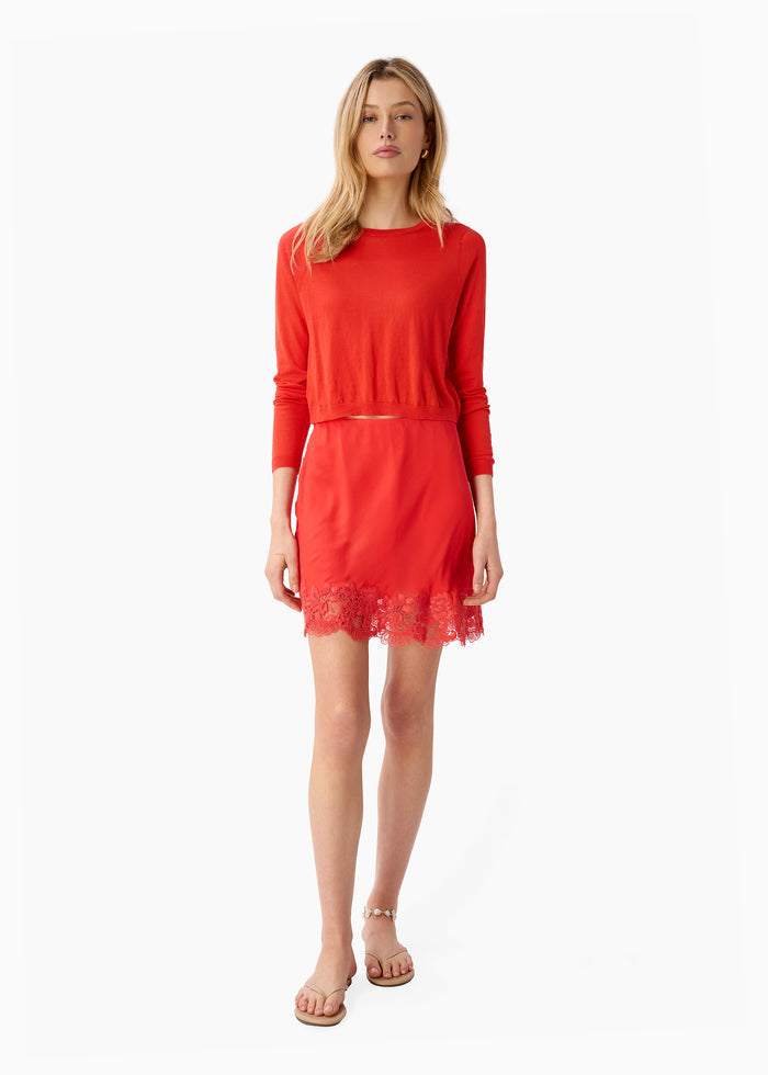 Jaye Cropped Knit Top Goji