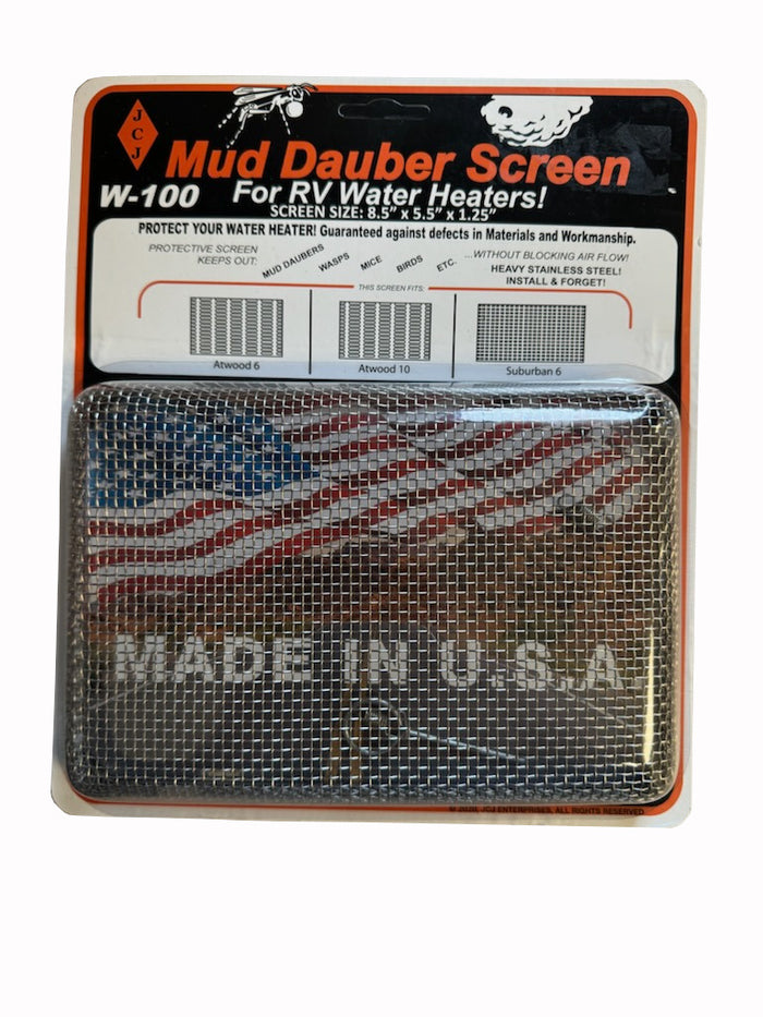 JCJ Enterprises W-100 Mud Dauber Screen Package - RV Water Heater Protection | United RV Parts