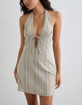 Image of Jioner Mini Dress in Stripe Yellow with Lining
