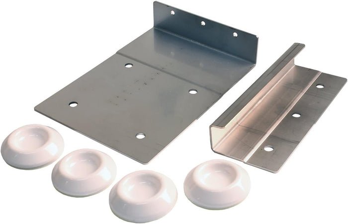 Gray Steel Washer Dryer Mounting Bracket Kit with White Pads - Complete Set | United RV Parts