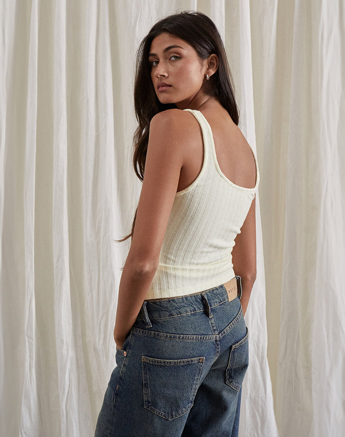 Image of Kalinda Vest Top in Pointelle Ivory
