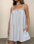 Image of Kamalani Dress in Mini Gingham Blue and Grey