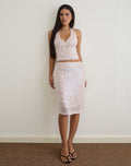 Image of Kavivi Midi Skirt in Sequin Baby Pink