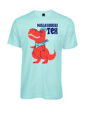 Kids Dallasaurus Tex shirt featuring a playful dinosaur design, perfect for young fans of Texas themed gifts. This fun and vibrant Texas made gift is ideal for souvenirs from Texas and makes a great addition to any texan gifts collection.