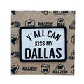 Kiss My Dallas Patch featuring bold lettering on an embroidered patch, perfect for adding flair to your jean jacket. This Texas themed gift highlights Texas pride, making it an ideal souvenir from Texas or a unique Texan gift.