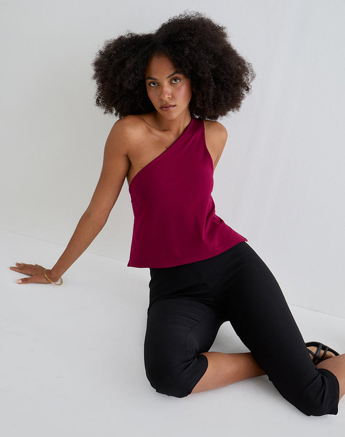 Image of Klazari Top in Rayon Jersey Burgundy