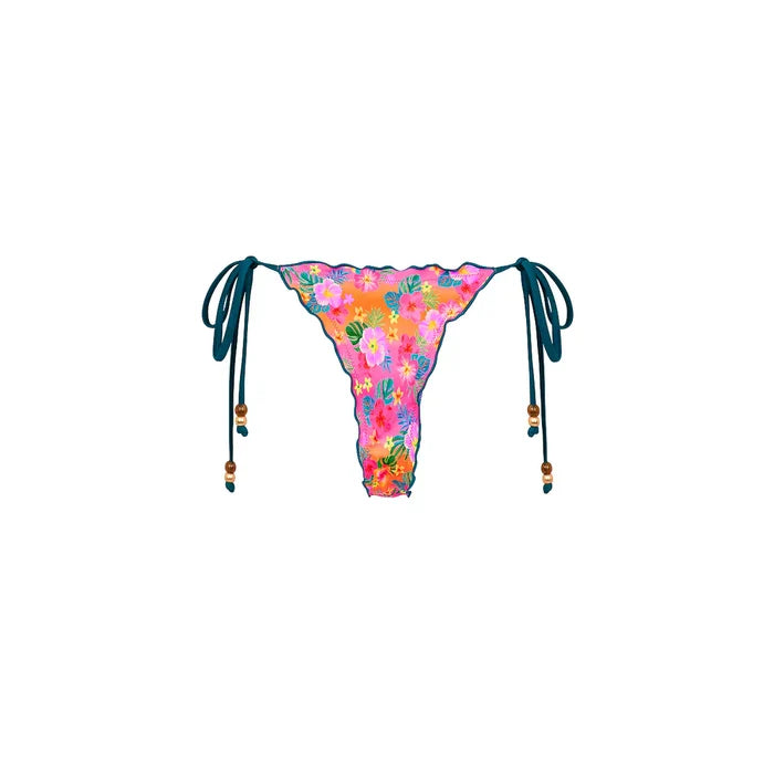 Kulani Kinis Lettuce Edge Thong Tie Bikini Bottom