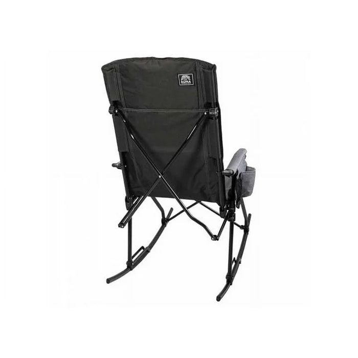 KUMA Bear Trax Camping Rocker Black Steel Frame with KUMA Logo - Rear View | United RV Parts