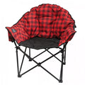 Red Plaid KUMA Lazy Bear Camping Chair - Front View | United RV Parts