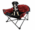 Red Plaid KUMA Lazy Dog Bed with Border Collie - Lifestyle View | United RV Parts