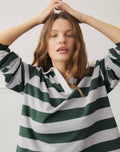 Image of Kumara Rugby Shirt in Green, Khaki and White