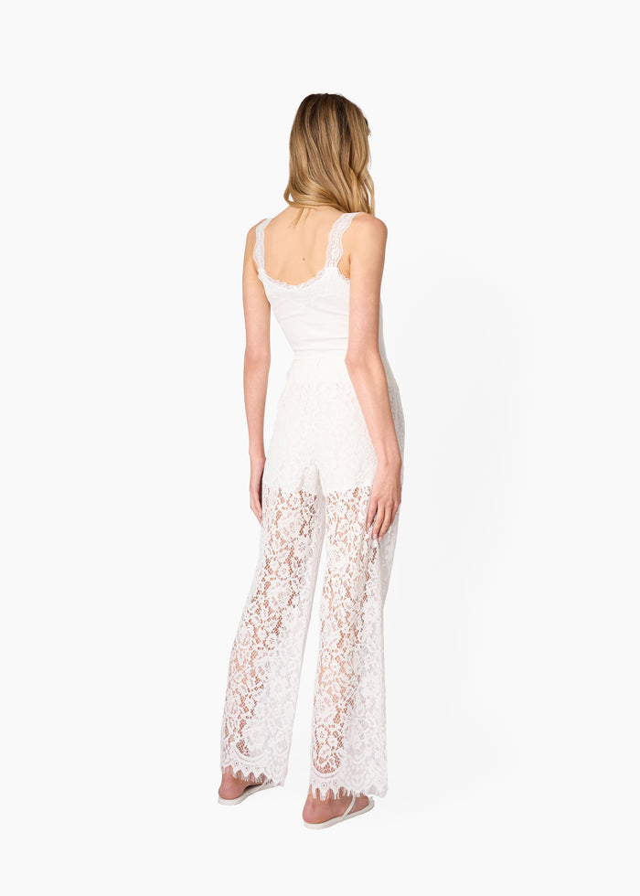 Lani Rib Knit Tank White