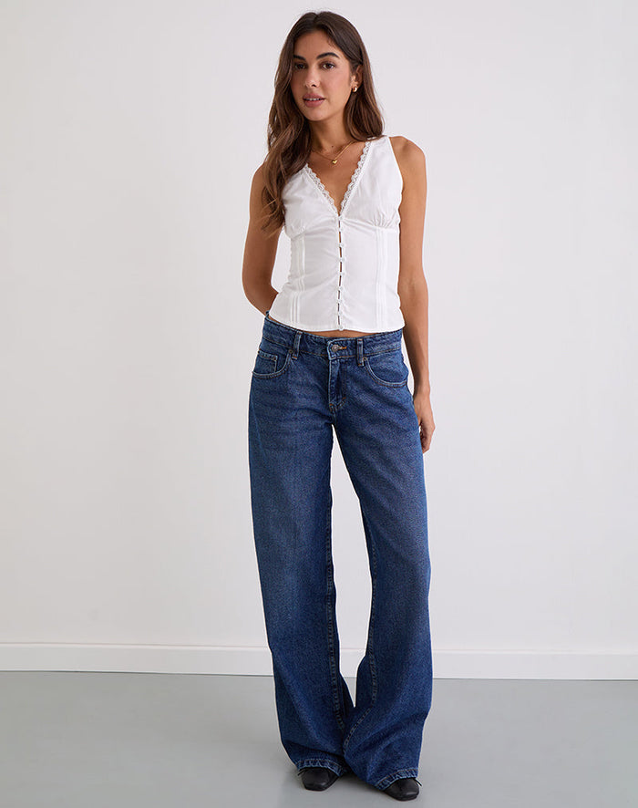 Image of Lasily V Neck Corset Top in White