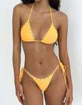 Image of Lentra Bikini Bottom in Light Orange with Studs