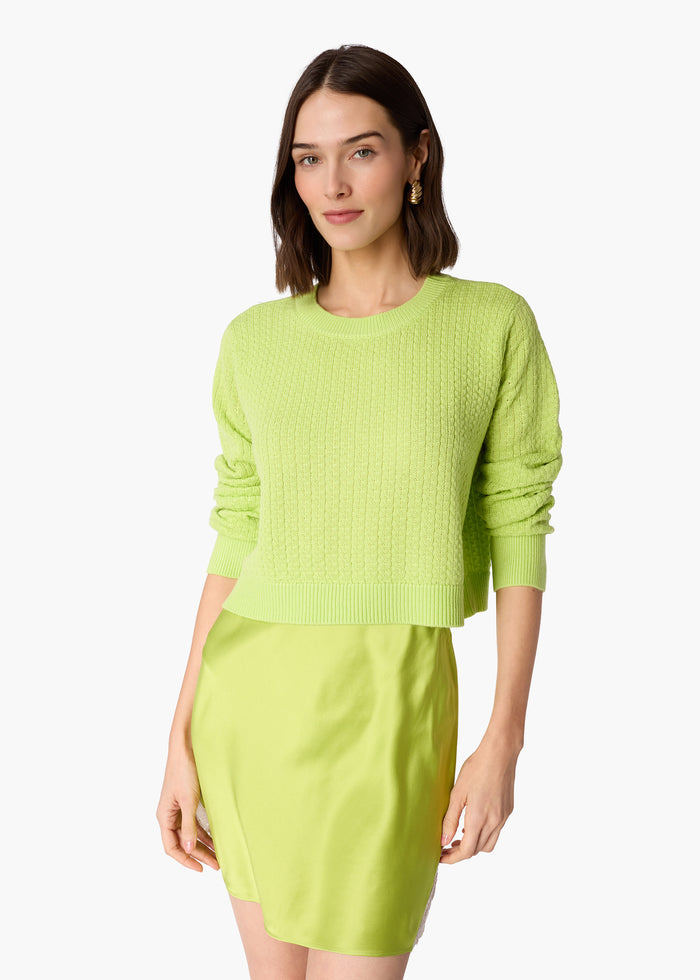 Lesley Cropped Sweater Key Lime