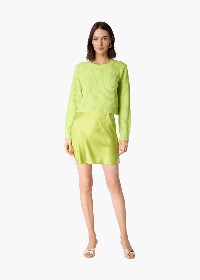 Lesley Cropped Sweater Key Lime