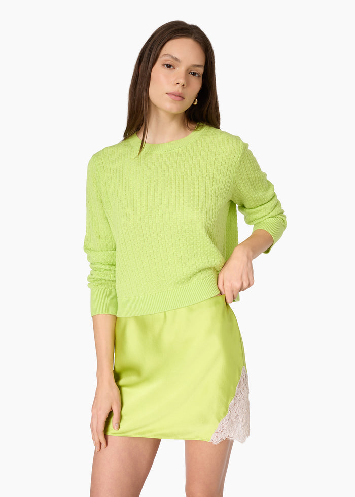 Lesley Cropped Sweater Key Lime