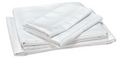 White Microfiber Queen Sheet Set Folded Stack - Product View | United RV Parts