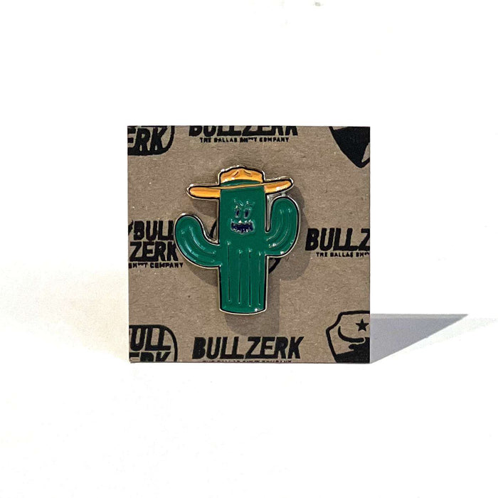 Little Prick Enamel Pin featuring a colorful cactus with a sombrero, perfect for Texas themed gift lovers and a great choice for Texas Made Gifts, souvenirs from Texas, or a unique dallas souvenir.