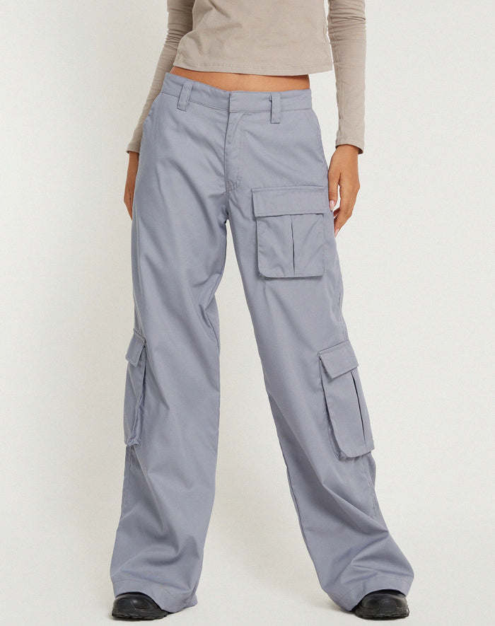 image of Lovis Low Rise Cargo Trouser in Grey