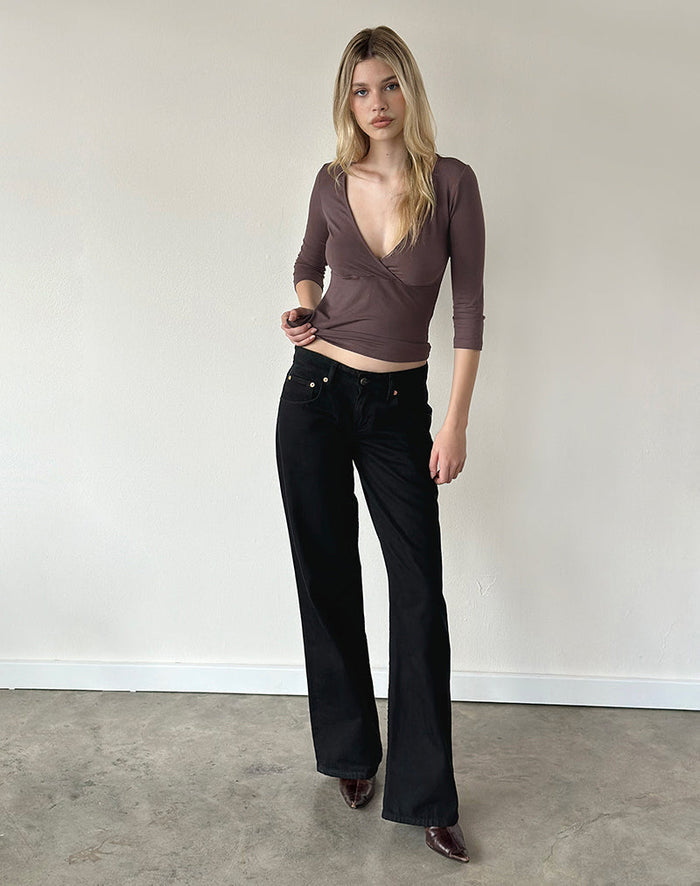 Image of Low Rise Parallel Jeans in Rinse Black