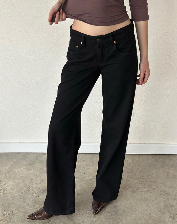 Image of Low Rise Parallel Jeans in Rinse Black