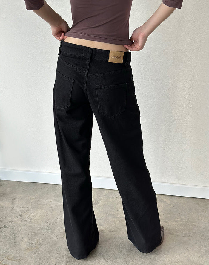 Image of Low Rise Parallel Jeans in Rinse Black