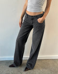 Image of Low Rise Parallel Jeans in Washed Black Grey