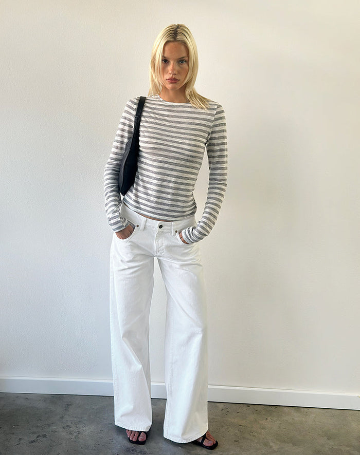 Image of Low Rise Roomy Jeans in True White