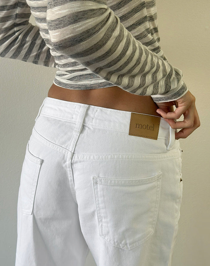 Image of Low Rise Roomy Jeans in True White