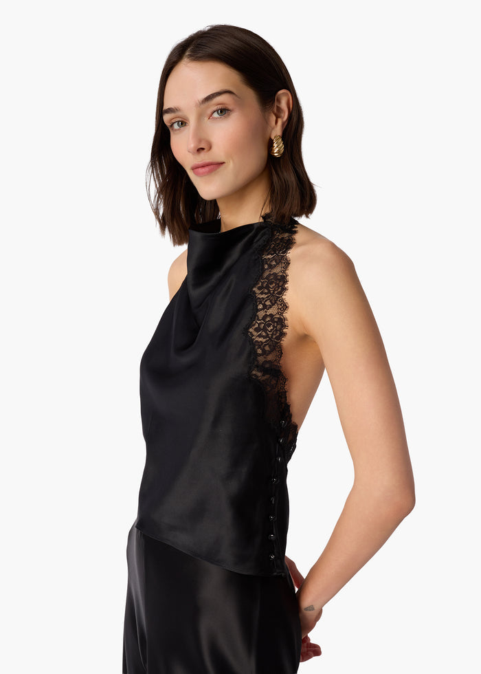 Lucille Silk Top Black