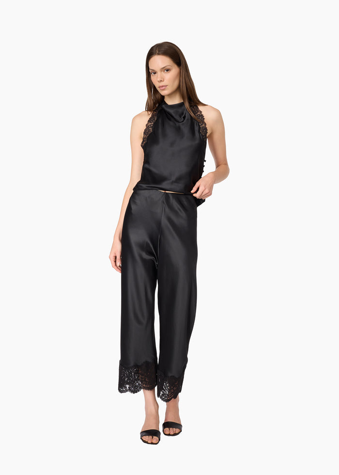 Lucille Silk Top Black